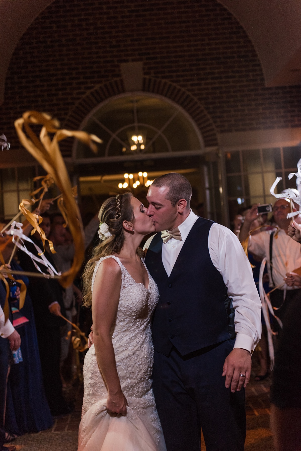 Navy and Gold themed wedding on James River