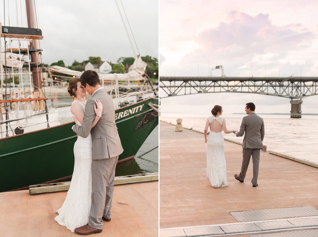 Bride and groom sailboat