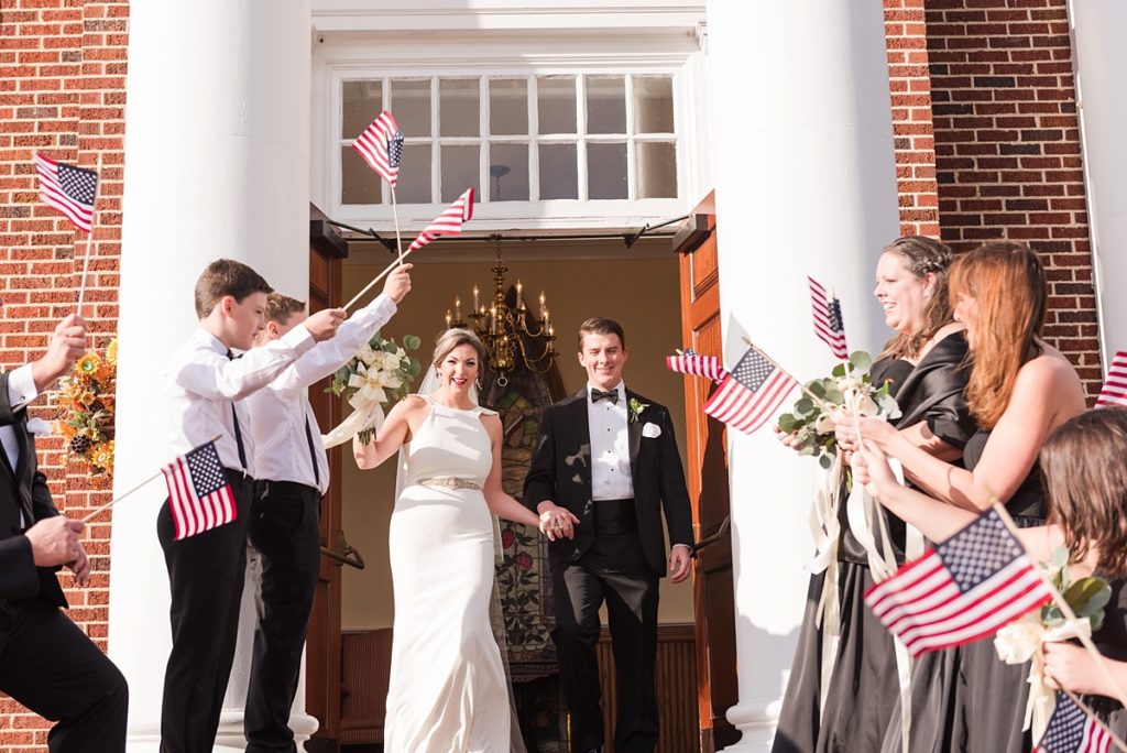Veterans Day Flags a wedding