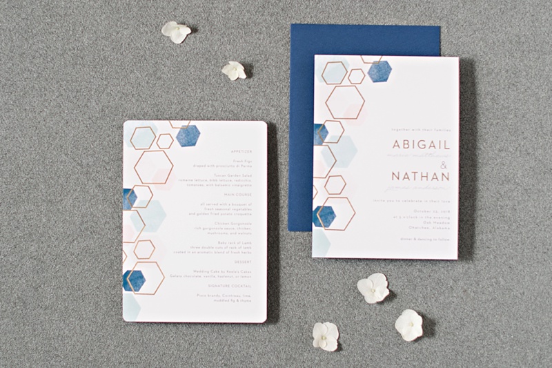 Basic Invite wedding invitation with geometric shapes