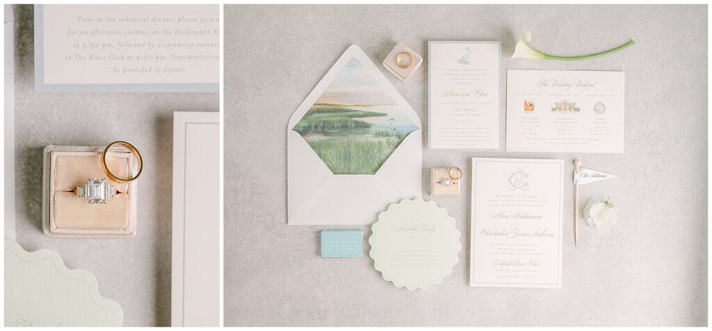 wedding invitation and ring