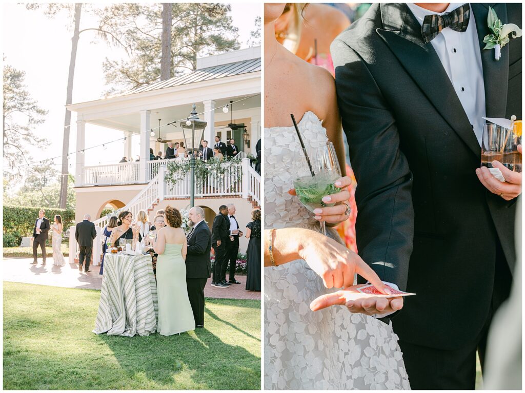 Wedding guests at the reception