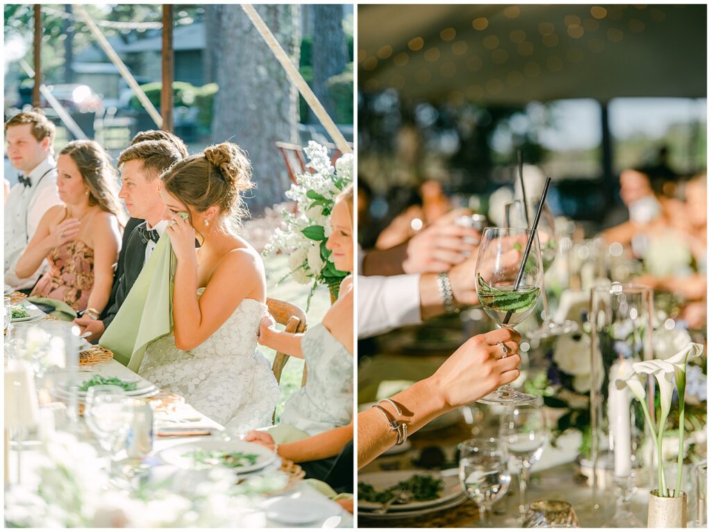 Wedding speeches and champagne toast