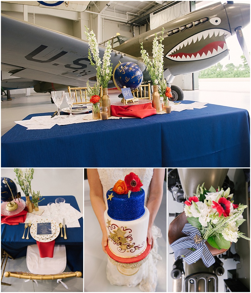 Red White and Blue Aviation Wedding