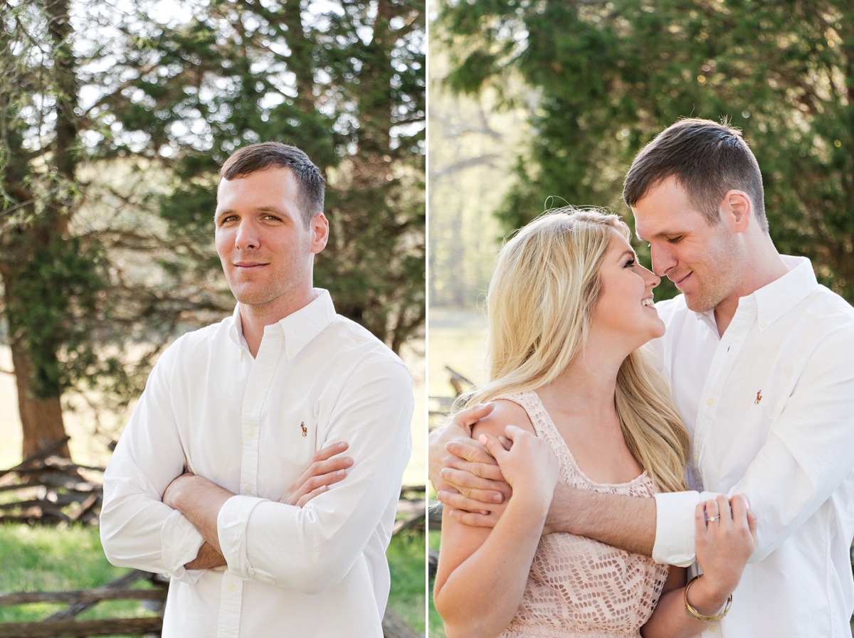 Surrender Field Engagement Session Blush Pink and Gold 