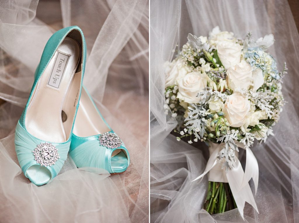 Teal wedding shoes