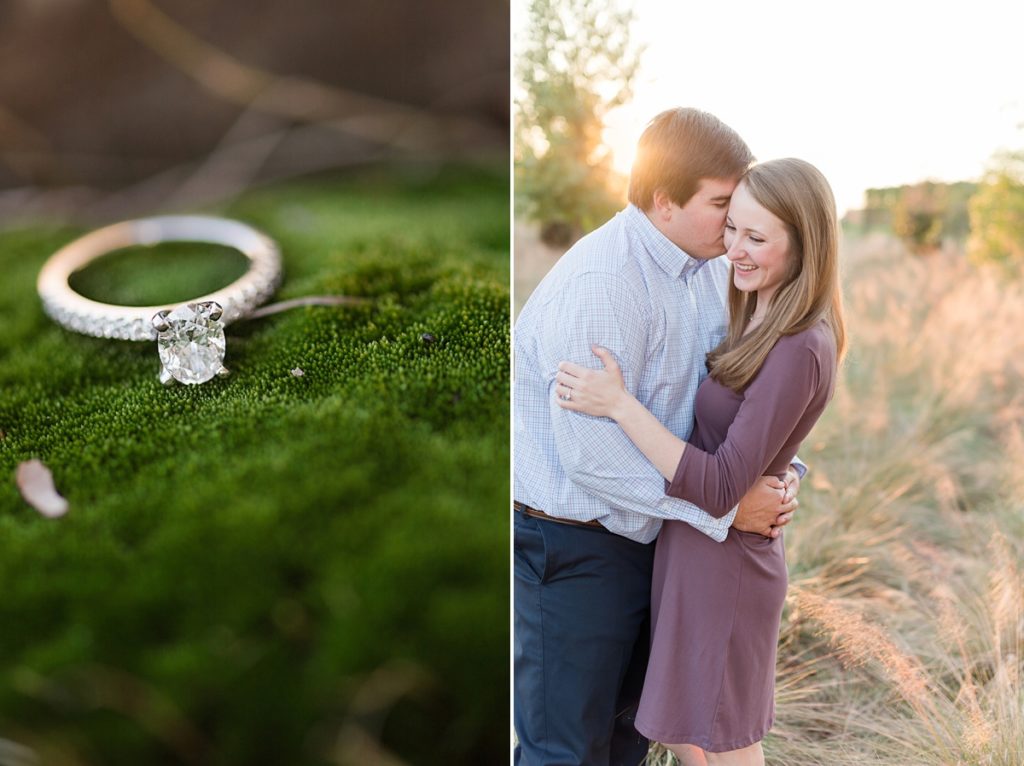Engagement Ring on Moss