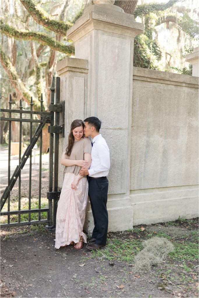 Wormsloe Engagement Session for two army officers in the summer