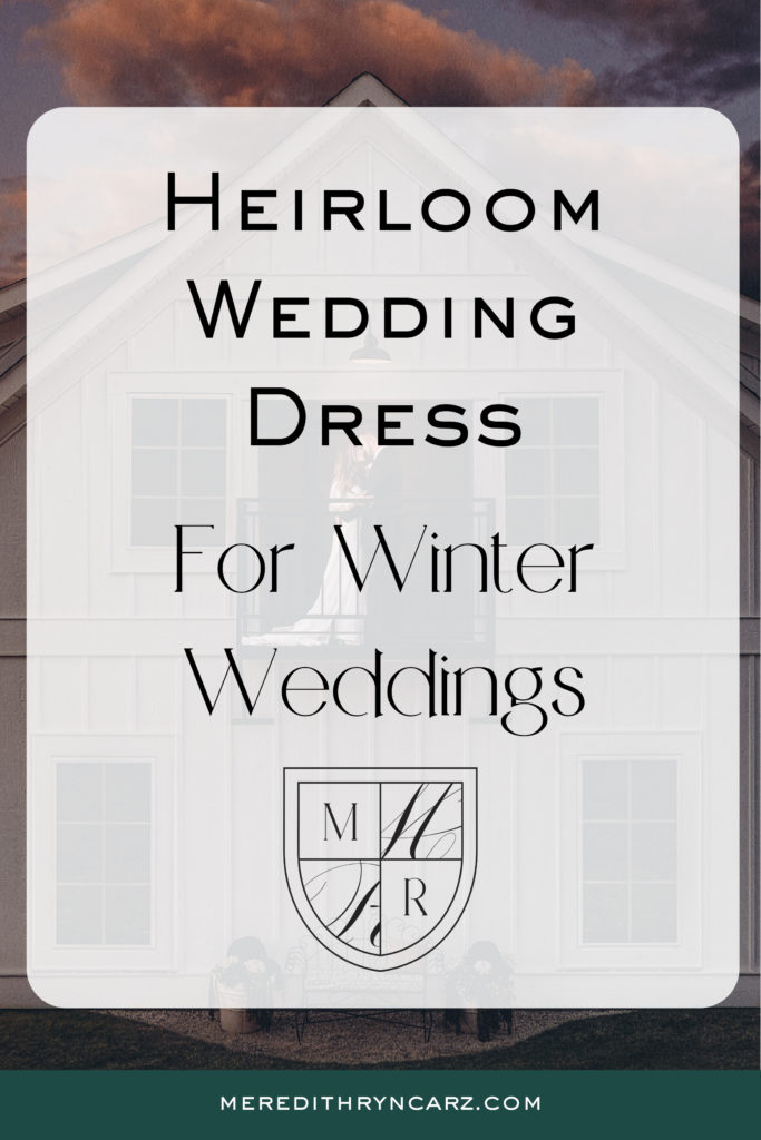 Winter wedding with heirloom wedding dress