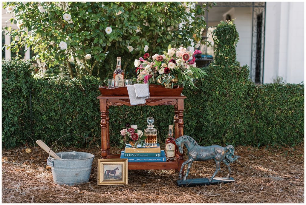 Styled Session for a southern tradition of burying the bourbon in Savannah with florals