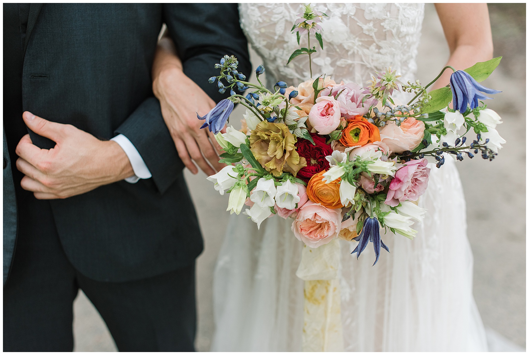 Brightly colored wedding bouquet 