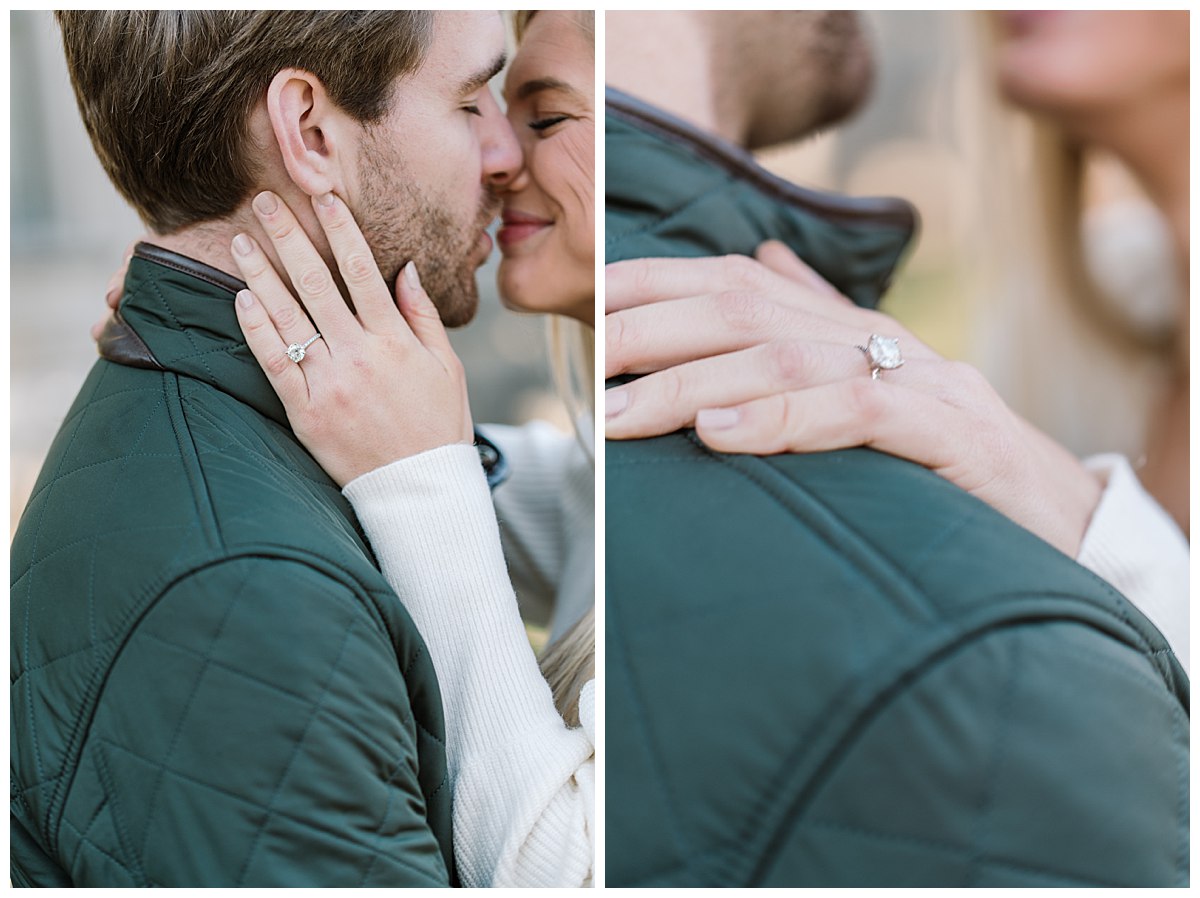 engagement session details, close up of engagement ring