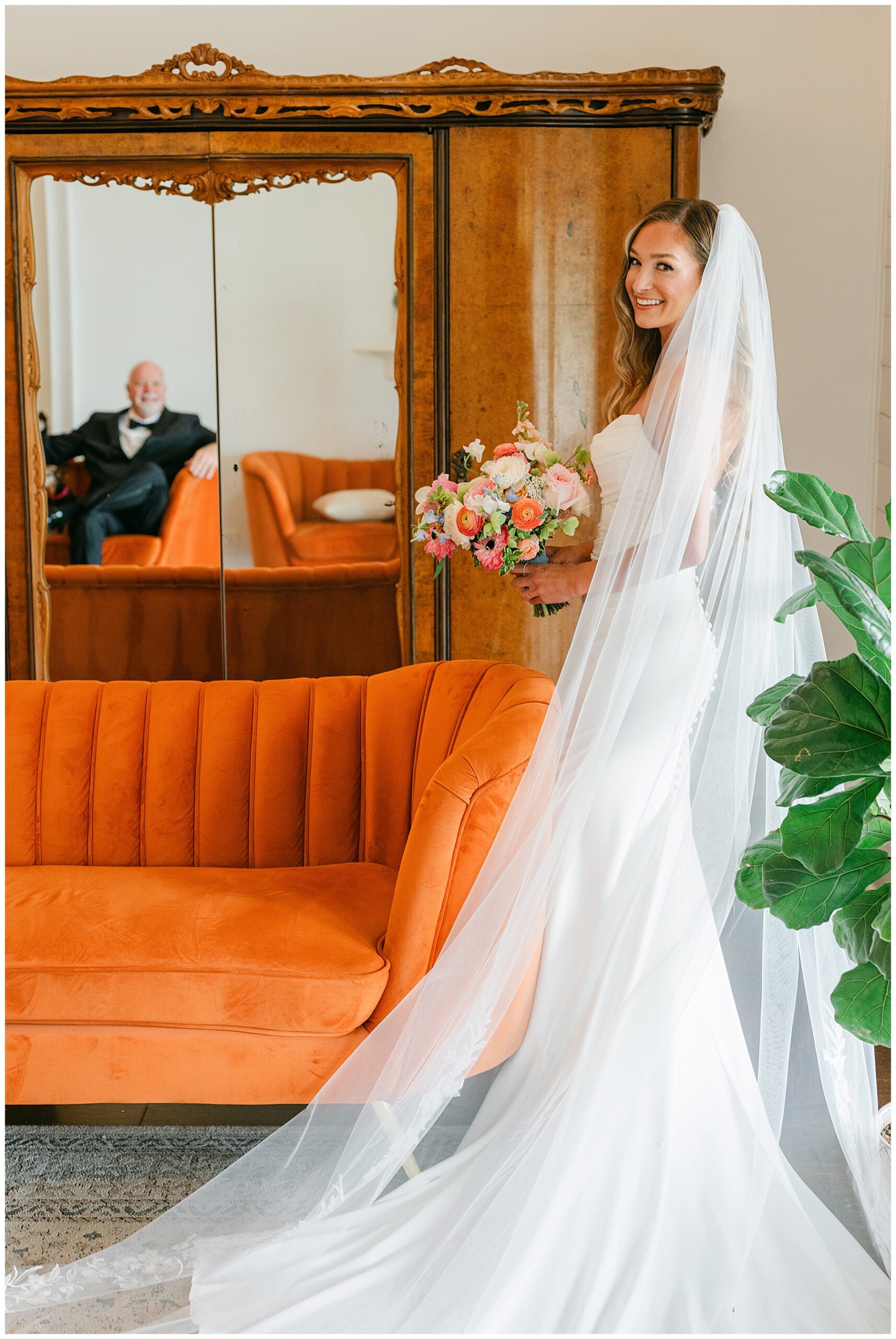 Capturing generational images at a wedding in Savannah with Father